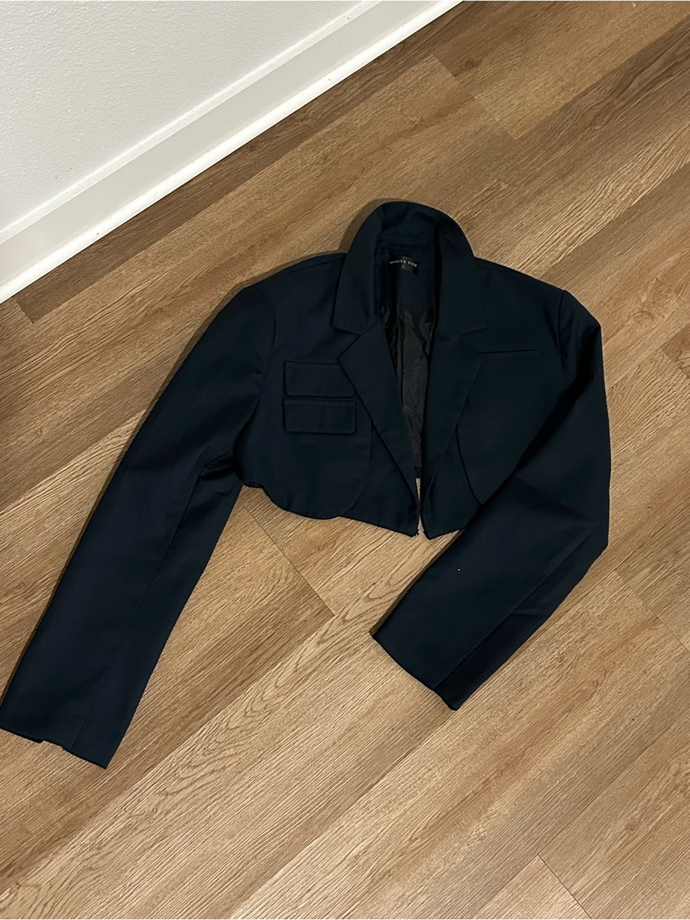 White Fox Boutique Cropped Black Blazer Jacket